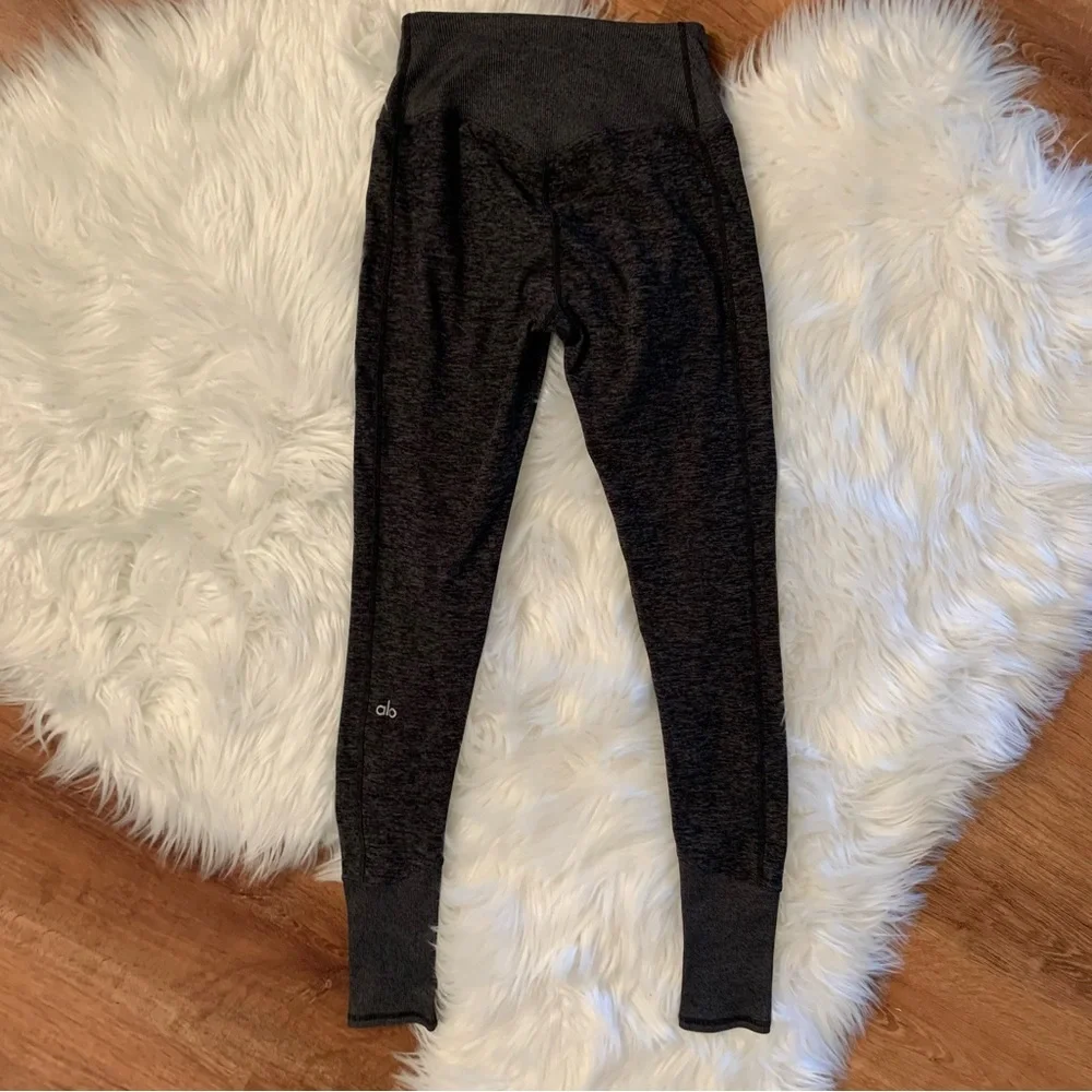 Alo Yoga Alosoft High Waist Lounge Legging Dark Heather Gray XS Activewear